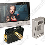 Комплект видеодомофона с электромеханическим замком и вызывной панелью с контроллером 